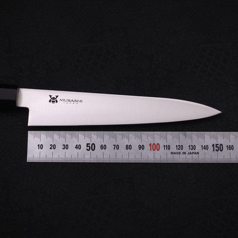 Petty VG-10 Poli Manche en Ébène avec Double Embouts en Buffle 150mm-[Musashi]-[Couteaux de cuisine japonais]