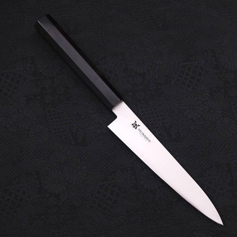 Petty VG-10 Poli Manche en Ébène avec Double Embouts en Buffle 150mm-[Musashi]-[Couteaux de cuisine japonais]