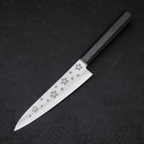 Petty VG-10 Sakura Poli Manche en Ébène 150mm-[Musashi]-[Couteaux de cuisine japonais]