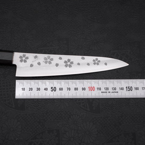 Petty VG-10 Sakura Poli Manche en Ébène 150mm-[Musashi]-[Couteaux de cuisine japonais]