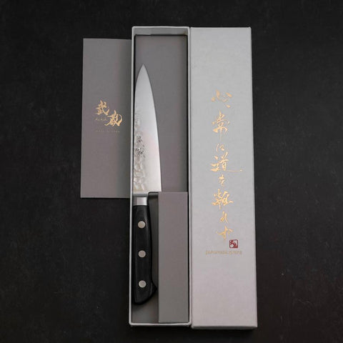 Petty VG-10 Tsuchime Damas Manche Occidental Bleu 135mm-[Musashi]-[Couteaux de cuisine japonais]