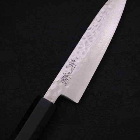 Petty VG-10 Tsuchime Damas Manche en Buffle et Ébène 120mm-[Musashi]-[Couteaux de cuisine japonais]