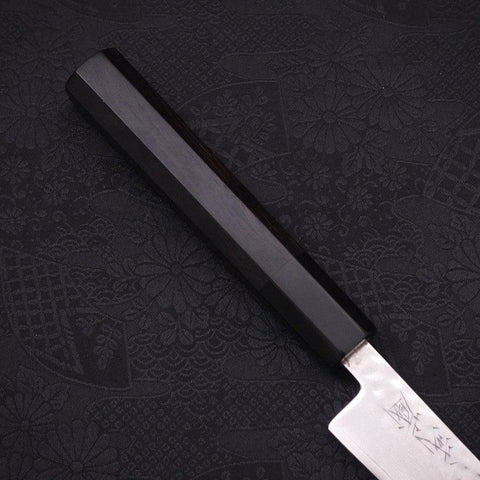 Petty VG-10 Tsuchime Damas Manche en Buffle et Ébène 120mm-[Musashi]-[Couteaux de cuisine japonais]