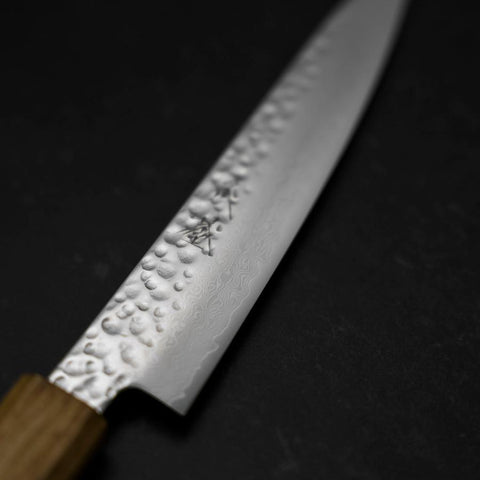Petty VG-10 Tsuchime Damascus Yaki-Urushi Handle 150mm (5.9”)-[Musashi]-[Couteaux de cuisine japonais]