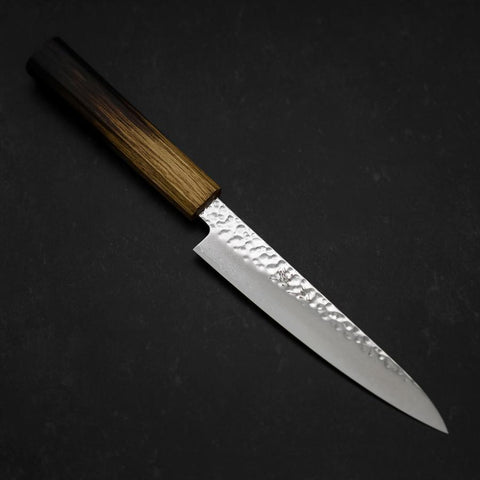 Petty VG-10 Tsuchime Damascus Yaki-Urushi Handle 150mm (5.9”)-[Musashi]-[Couteaux de cuisine japonais]