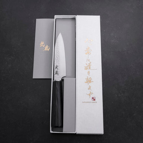 Petty VG-10 Tsuchime Manche Oval Pourpre 120mm-[Musashi]-[Couteaux de cuisine japonais]