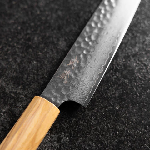 Petty VG-10 Tsuchime Manche en Olivier 150mm-[Musashi]-[Couteaux de cuisine japonais]