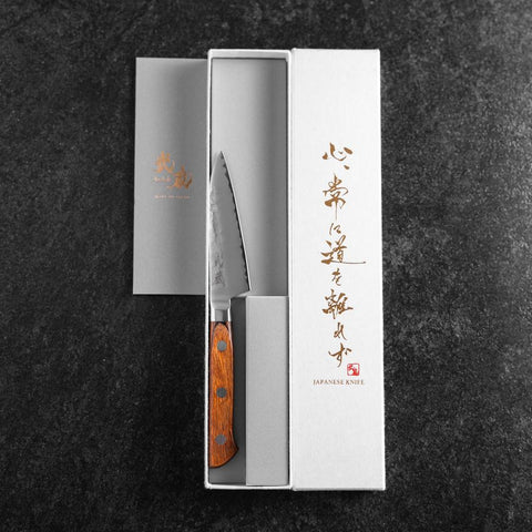 Petty VG-5 Tsuchime Manche Occidental Marron 90mm-[Musashi]-[Couteaux de cuisine japonais]