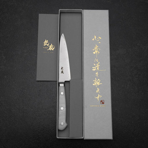Petty VG-5 Tsuchime Manche en Marbre Blanc 120mm-[Musashi]-[Couteaux de cuisine japonais]