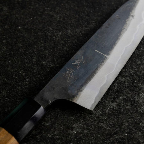 Petty White Steel #1 Kurouchi Buffalo Walnut Handle 130mm (5.1”)-[Musashi]-[Japanese-Kitchen-Knives]