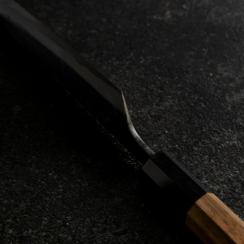 Petty White Steel #1 Kurouchi Buffalo Walnut Handle 130mm (5.1”)-[Musashi]-[Japanese-Kitchen-Knives]