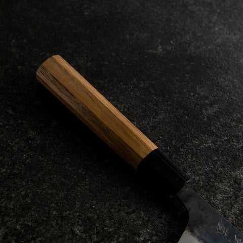 Petty White Steel #1 Kurouchi Buffalo Walnut Handle 130mm (5.1”)-[Musashi]-[Japanese-Kitchen-Knives]