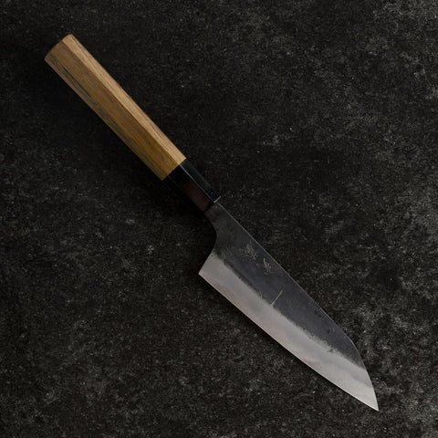 Petty White Steel #1 Kurouchi Buffalo Walnut Handle 130mm (5.1”)-[Musashi]-[Japanese-Kitchen-Knives]