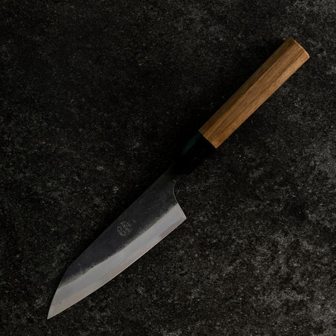 Petty White Steel #1 Kurouchi Manche en Buffle et Noyer 130mm-[Musashi]-[Couteaux de cuisine japonais]