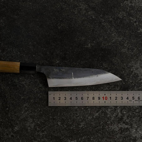 Petty White Steel #1 Kurouchi Manche en Buffle et Noyer 130mm-[Musashi]-[Couteaux de cuisine japonais]