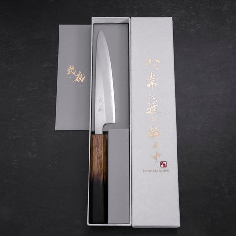 Petty White Steel #1 Poli Manche Yaki Urushi 150mm-[Musashi]-[Couteaux de cuisine japonais]