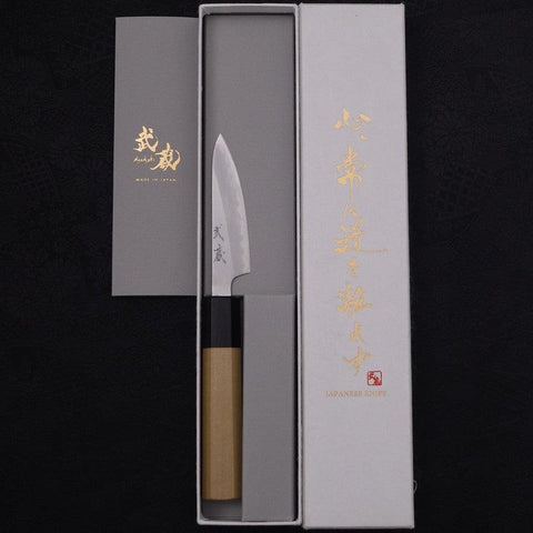 Petty White Steel #1 Poli Manche en Buffle et Magnolia 80mm-[Musashi]-[Couteaux de cuisine japonais]