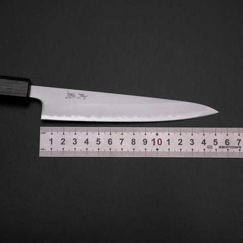 Petty White Steel #1 Revêtement inox Poli Manche Urushi Vert 150mm-[Musashi]-[Couteaux de cuisine japonais]