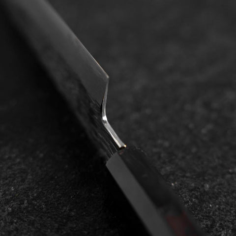 Petty White Steel #1 Tsuchime Manche en Buffle et Ébène 135mm-[Musashi]-[Couteaux de cuisine japonais]