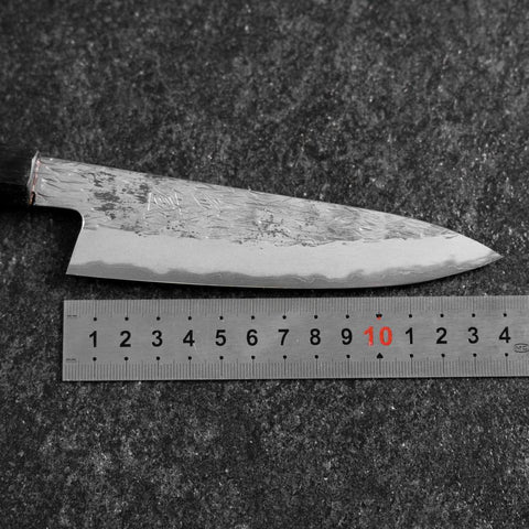 Petty White Steel #1 Tsuchime Manche en Buffle et Ébène 135mm-[Musashi]-[Couteaux de cuisine japonais]
