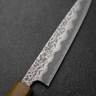 Petty White Steel #1 Tsuchime Manche en Chêne 140mm-[Musashi]-[Couteaux de cuisine japonais]