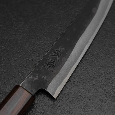 Petty White Steel #2 Kurouchi Manche Zelkova 150mm-[Musashi]-[Couteaux de cuisine japonais]