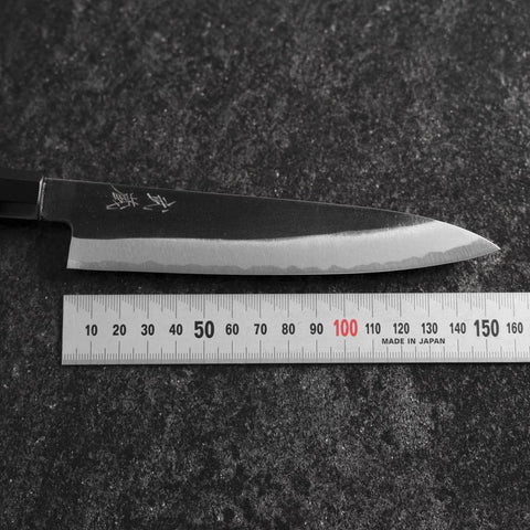 Petty White Steel #2 Kurouchi Manche en Buffle et Ébène 160mm-[Musashi]-[Couteaux de cuisine japonais]