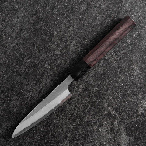 Petty White Steel #2 Revêtement inox Kasumi Manche en Buffle et Ébène 110mm-[Musashi]-[Couteaux de cuisine japonais]