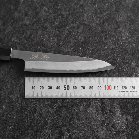 Petty White Steel #2 Revêtement inox Kasumi Manche en Buffle et Ébène 110mm-[Musashi]-[Couteaux de cuisine japonais]