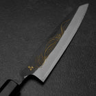 Petty White Steel #2 Revêtement inox Kurouchi Chokin Nami Manche en Buffle et Ébène 150mm-[Musashi]-[Couteaux de cuisine japonais]