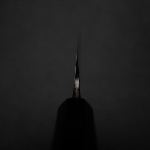 Petty White Steel #2 Revêtement inox Kurouchi Chokin Nami Manche en Buffle et Ébène 150mm-[Musashi]-[Couteaux de cuisine japonais]