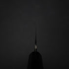 Petty White Steel #2 Revêtement inox Kurouchi Chokin Soleil-Nuage Chanceux Manche en Buffle et Ébène 150mm-[Musashi]-[Couteaux de cuisine japonais]