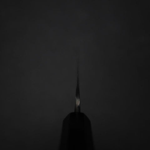 Petty White Steel #2 Revêtement inox Kurouchi Chokin Soleil-Nuage Chanceux Manche en Buffle et Ébène 150mm-[Musashi]-[Couteaux de cuisine japonais]