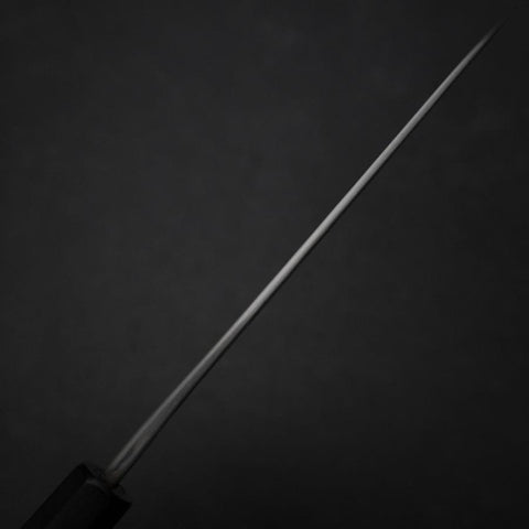 Petty White Steel #2 Revêtement inox Kurouchi Chokin Soleil-Nuage Chanceux Manche en Buffle et Ébène 150mm-[Musashi]-[Couteaux de cuisine japonais]