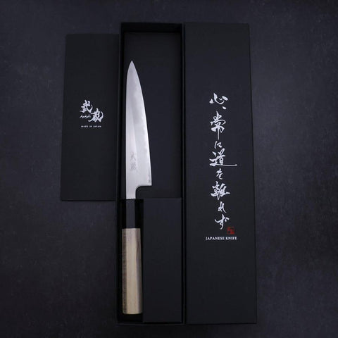 Petty White Steel #1 Poli Manche en Buffle et Magnolia 150mm-[Musashi]-[Couteaux de cuisine japonais]