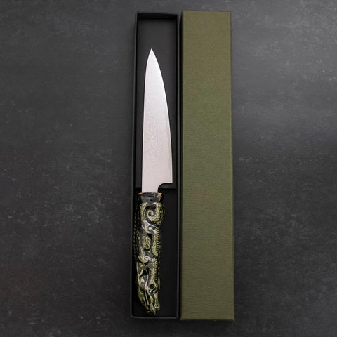 Petty ZA-18 Damascus Ceramics Dragon Handle 150mm (5.9”)-[Musashi]-[Couteaux de cuisine japonais]