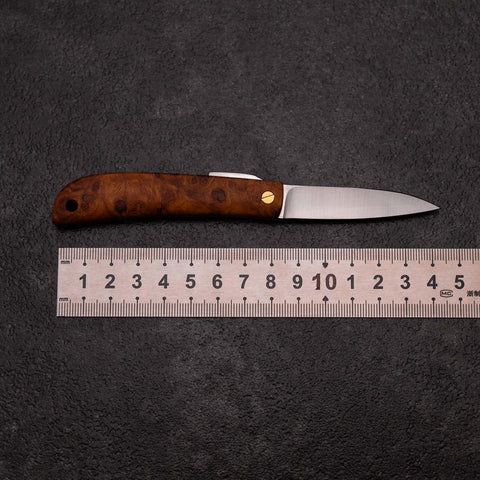 Pocket Knife VG-10 Karin 60mm with Leather Sheath (2.4”)-[Musashi]-[Couteaux de cuisine japonais]