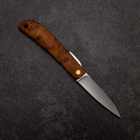 Pocket Knife VG-10 Karin 60mm with Leather Sheath (2.4”)-[Musashi]-[Couteaux de cuisine japonais]