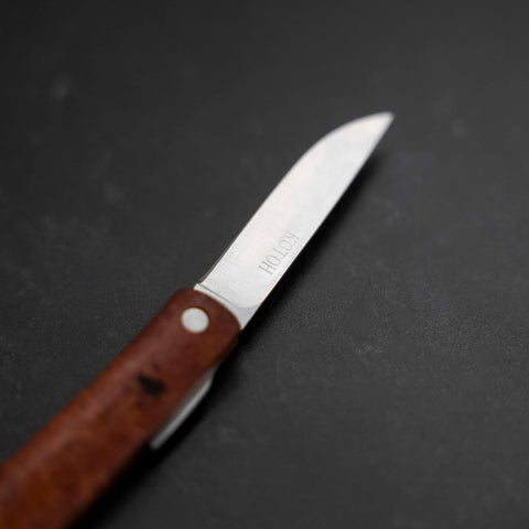 Pocket Knife VG-10 Karin Outdoor Knives 85mm with Leather Sheath (3.3”)-[Musashi]-[Couteaux de cuisine japonais]