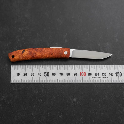 Pocket Knife VG-10 Karin Outdoor Knives 85mm with Leather Sheath (3.3”)-[Musashi]-[Couteaux de cuisine japonais]