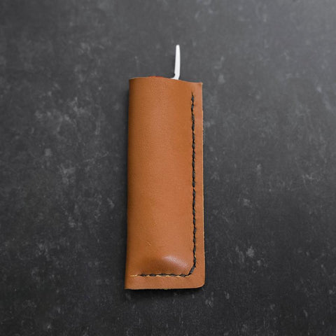 Pocket Knife VG-10 Karin Outdoor Knives 85mm with Leather Sheath (3.3”)-[Musashi]-[Couteaux de cuisine japonais]