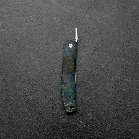 Pocket Knife VG-10 Stabilized Wood Outdoor Knife 60mm with Leather Sheath (2.4”)-[Musashi]-[Couteaux de cuisine japonais]