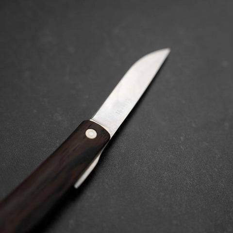 Pocket Knife VG-10 Wenge Outdoor Knives 60mm with Leather Sheath (2.4”)-[Musashi]-[Couteaux de cuisine japonais]