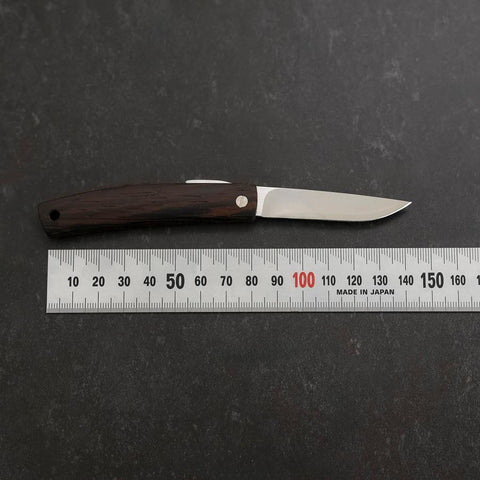 Pocket Knife VG-10 Wenge Outdoor Knives 60mm with Leather Sheath (2.4”)-[Musashi]-[Couteaux de cuisine japonais]