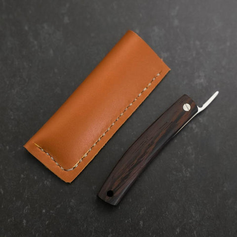 Pocket Knife VG-10 Wenge Outdoor Knives 60mm with Leather Sheath (2.4”)-[Musashi]-[Couteaux de cuisine japonais]