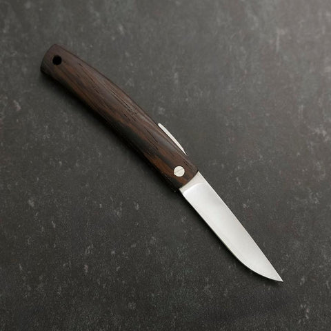 Pocket Knife VG-10 Wenge Outdoor Knives 60mm with Leather Sheath (2.4”)-[Musashi]-[Couteaux de cuisine japonais]