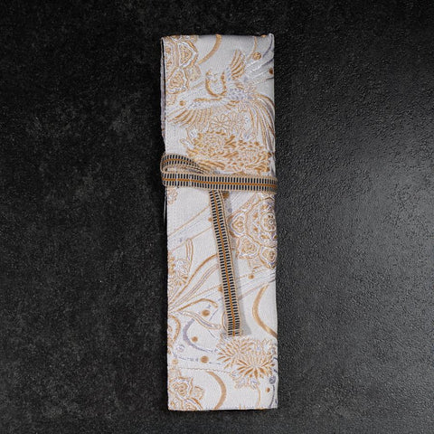 Rouleau pour Couteaux de Cuisine Style Japonais Musashi Phénix Blanc 1 Pochette Fait Main