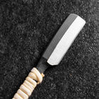 Rasoir/Kamisori Blue Steel #2 Kurouchi Manche Corde Blanche 50mm avec Boîte en Bois-[Musashi]-[Couteaux de cuisine japonais]