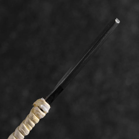 Rasoir/Kamisori Blue Steel #2 Kurouchi Manche Corde Blanche 50mm avec Boîte en Bois-[Musashi]-[Couteaux de cuisine japonais]