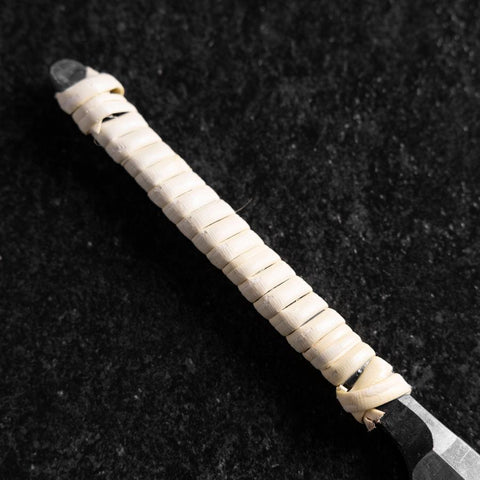 Rasoir/Kamisori Blue Steel #2 Kurouchi Manche Corde Blanche 50mm avec Boîte en Bois-[Musashi]-[Couteaux de cuisine japonais]